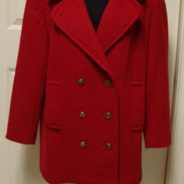 Vintage Red Pea Coat