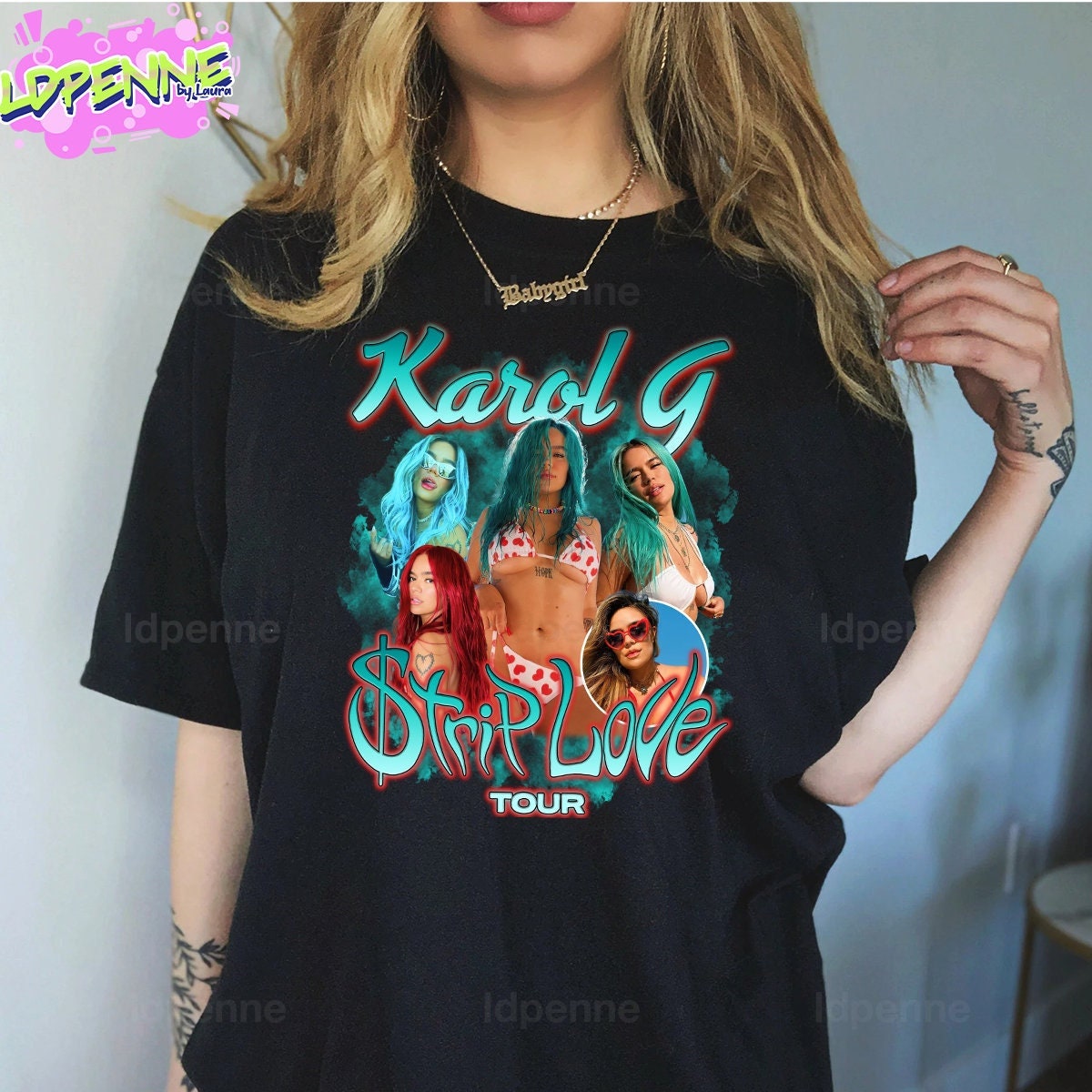 Discover Karol G Strip Love Tour 2022 T-Shirt