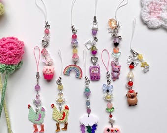 Kawaii characters beaded phone charm