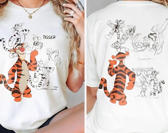 2 Side Disney Tigger Shirt, Winnie The Pooh T-Shirt, Disney Tigger Sweatshirt, Disneyland Matching Family Shirt, Magic Kingdom Tee