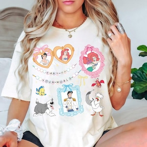 Coquette Bow Disney Ariel Disney Shirt, The Little Mermaid Tee, Vintage Disney Princess Shirts, Coquette Bow Mermaid Tee, Retro Ariel Outfit