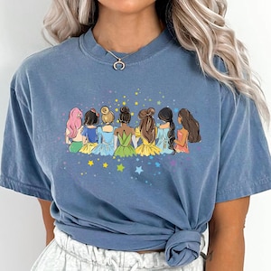 Retro Comfort Color Disney Princess Shirt, Watercolor Princess Shirt, Disney Trip T-Shirt, Disney Princess Shirt, Disneyworld Princess Gift