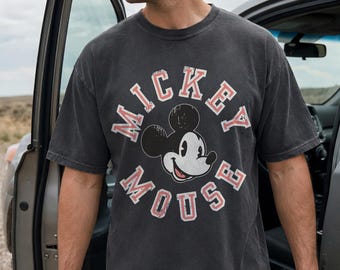 Vintage Mickey Mouse Men Graphic Tee, Retro Disney Men Tee, Men's Disneyland Vacation Outfit, Disney Dad Shirt, Classic Mickey Mouse