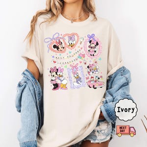 Retro Coquette Bows Minnie and Daisy Castle Shirt, Disney With My Bestie, Disney Girls Trip Tee, Disneyland Matching Girls, Magic Kingdom