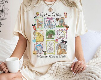 Retro Disney Mom Vibes Coquette Frames Shirt, Happiest Mom On Earth 2026 Tee, Mother’s Day Gift for Mom, Disneyworld Family Parks Trip Shirt
