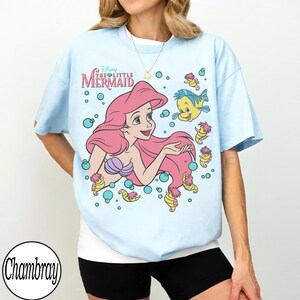 Retro The Little Mermaid Ariel Princess & Flounder Bubble Poster Disney T-Shirt, Gift For Her, Ariel Princess Tee, WDW Disneyland Girl Trip. bild 2