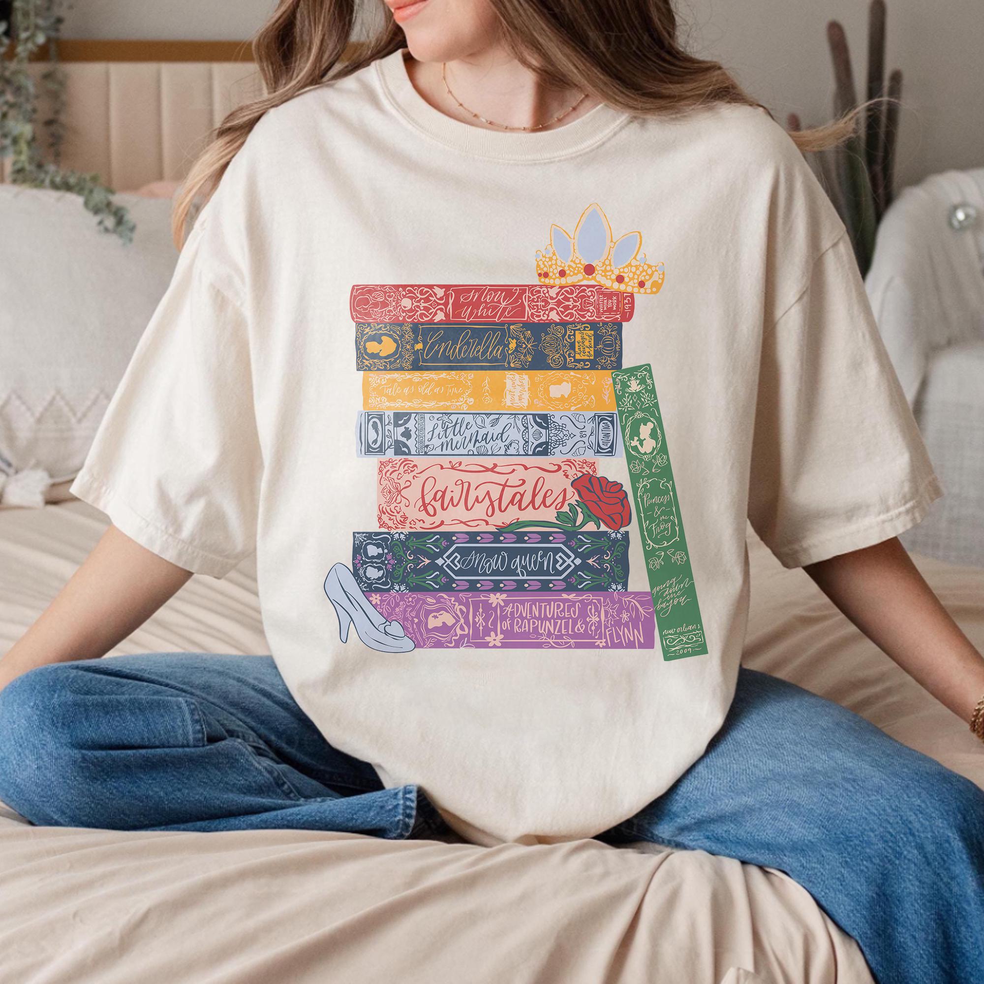 Comfort Colors Princess Book Shirt, Disney Teacher Librarian Shirt, Disney Book Lover Shirt, Book Worm Shirt, Disney Book Worm, School Tee