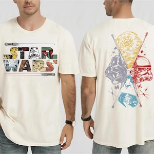 Retro Disney Star Wars Two Sided Shirt Free Ship, Vintage Star Wars Shirt, Darth Vader Shirt, Galaxy&#39;s Edge Shirt, Retro Star Wars Shirt