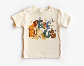 Camiseta a juego de El Rey León para hermano mayor y hermano pequeño, camiseta de Disneyland, WDW Animal Kingdom, viaje familiar de safari, para niños pequeños y jóvenes.