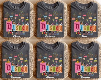 Custom Disneyworld Mickey And Friends Shirt, Custom Name Disney Family 2025 Shirts, Retro Disneyworld Trip Tee, Disney Family Vacation Shirt