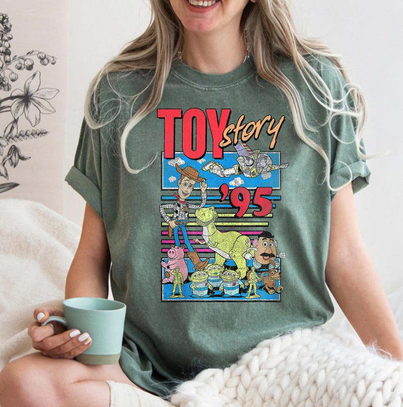 Comfort Colors Toy Story Since 1995 Retro Shirt, Woody Buzz Lightyear Rex Tee, Disney Pixar Fest, WDW Disneyland Family Vacation Trip image 4