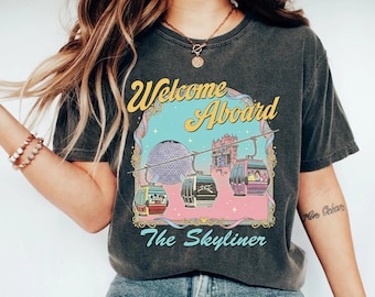 Retro Skyliner Shirt, Disney Inspired Gondola Tee, Epcot Hollywood Studios Sweatshirt, Matching Vacation T-Shirt, Park Transportation Tee