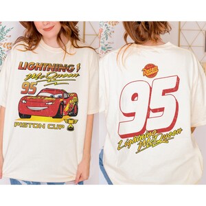 Vintage Lightning McQueen Comfort Colors Shirt, Disney Pixar Cars Shirt, Retro McQueen Graphic Tee, Disney Family Vacation Trip Shirt 2026 bild 3