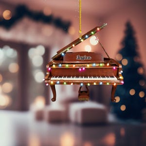 Personalized Piano 2D Flat Ornament, Music Christmas Ornament, Piano Lovers Ornament Gift, Musician Ornament Gift, Piano recital gift