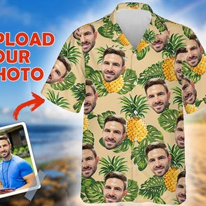 Personalized Hawaiian Shirt with Face, Custom Hawaiian Shirt with Face/Photo, All Over Print Hawaiian Shirt for Men