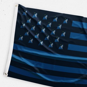 Timberwolves and Stripes Flag