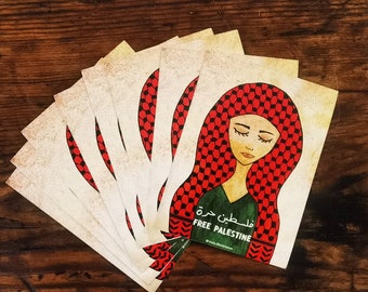 Pack of 10 Free Palestine Stickers, Liberation Artwork, Activist sticker, Protest sticker, Palestinian Rights, Palestine stickers gift