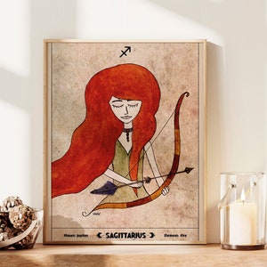 Sagittarius Astrological Wall Art, Zodiac Wall Art, Sagittarius zodiac Star sign, Astrology Gifts, Horoscope Art Print, Astrology Wall Decor