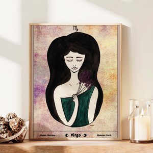 Virgo Astrological Wall Art, Zodiac Wall Art, Virgo Star sign, Astrology Gifts, Horoscope Art Print, Zodiac Prints, Astrology Wall Decor