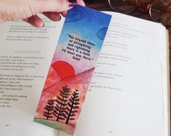 Bookmarks Set of 5, Rumi Bookmarks, Illustrated bookmarks, Rumi Poem, Rumi Quote, book lover, bookmark art, Book lovers gift, Poetry Gift