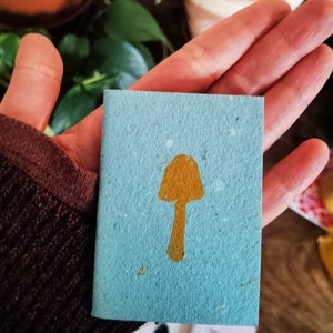 Mushroom Tiny Notebook, Micro-dosing Journal, Recycled Notepad ...
