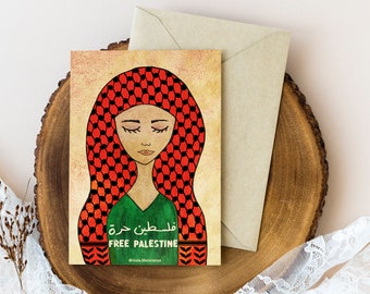 Free Palestine Postcard, Palestine Liberation Artwork, Activist Postcard, Protest Postcard, Support Palestinian Rights, Palestine postcard