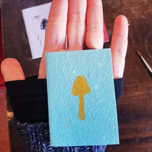 Mushroom Tiny Notebook, Micro-dosing Journal, Recycled Notepad ...
