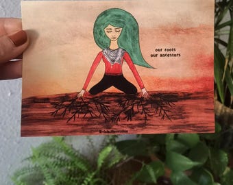 Our Roots Postcard, Palestine Liberation Artwork, Activist Postcard, Protest Postcard, Support Palestinian Rights, Palestine postcard