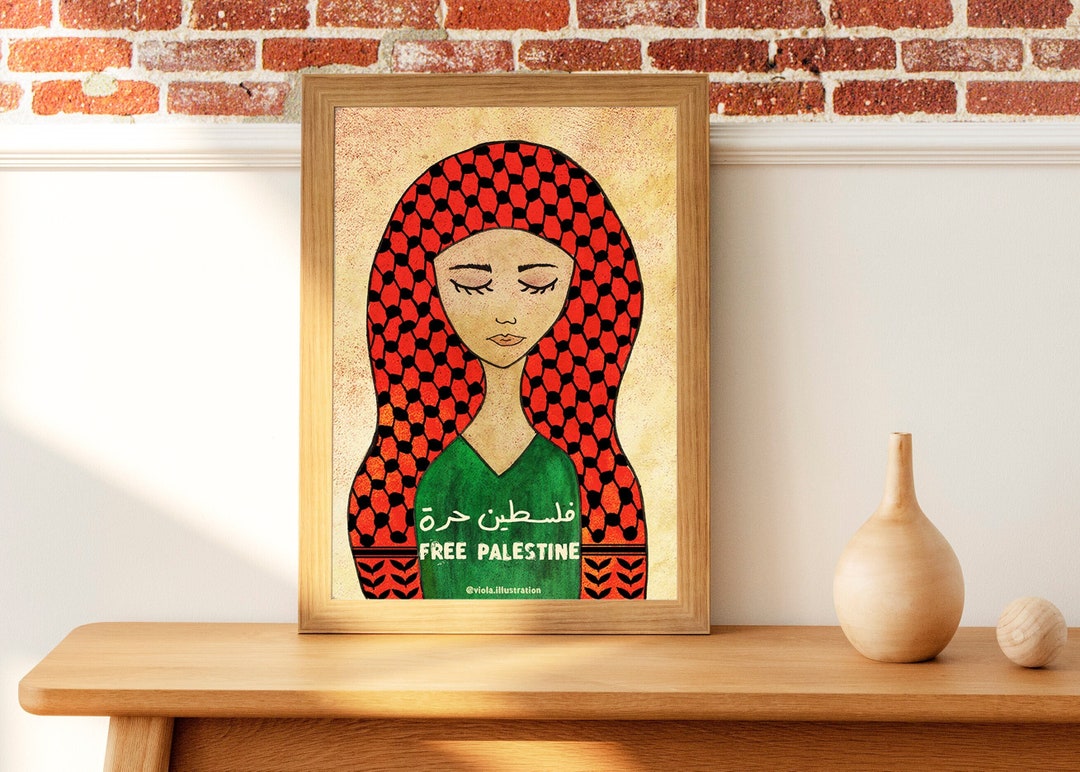 Free Palestine Wall Art, Palestine Liberation Artwork, Activist Art