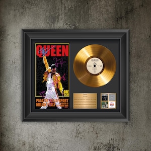 Queen Gold skivdisplay inramad vinylväggkonst The Game Album samlardekor