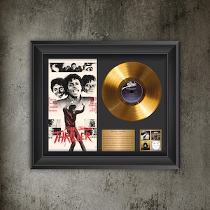 Michael Jackson guld skivdisplay inramad vinyl väggkonst Thriller album samlardekor