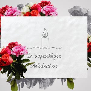Carte de condoléances numérique – minimaliste | "Avec mes sincères condoléances" | Carte de condoléances à télécharger instantanément
