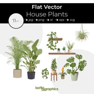 Könnte beinhalten: Ein Set mit 11 Vektorillustrationen von Zimmerpflanzen in Töpfen. Die Pflanzen sind in verschiedenen Stilen, darunter eine Palme, eine Monstera, ein Geigenfeigenbaum und eine Hängepflanze. Die Illustrationen sind im Flat-Stil gehalten und eignen sich perfekt für den Einsatz in digitalen Projekten.