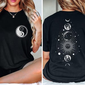 Mystic Moon And Sun Shirt, Mystical Moon Phase Shirt, Moon Phase T-Shirt, Boho Vintage Moon Shirt, Celestial Moon Shirt, Spiritual T-Shirt