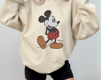Disney Classic Mickey Mouse Pose Sweatshirt, Mickey Hoodie, Disneyland Holiday Vacation T-Shirt, Disney Retro T-Shirt