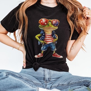 Frog 4th of July USA Shirt, Comfort Colors,Fourth of July Shirt, Funny Frog Shirt, 4th of July Shirt, American Flag Shirt, USA Shirt, Frog S