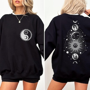 Mystic Moon And Sun hoodie, Mystical Moon Phase hoodie, Moon Phase hoodie, Boho Vintage Moon hoodie, Celestial Moon sweatshirt, Spiritual T-