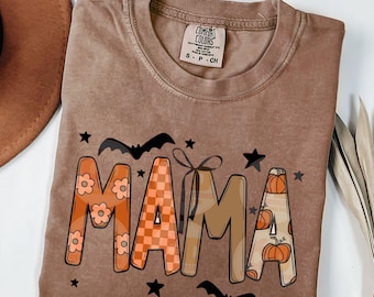 Boho Halloween Mama shirt Comfort Colors Halloween shirt, Fall Mama shirt, Boho Fall png, Mama png, Halloween Mom shirt, Fall shirt Hellowee