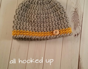 Baby boy hat, crochet baby hat, crochet newborn hat, newborn hats, newborn photo prop, baby girl hat, button hat, newborn baby beanie