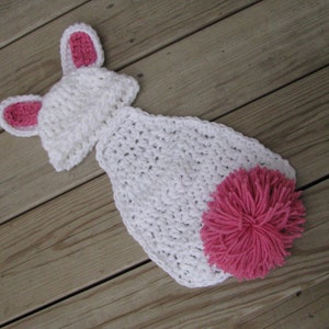 Crochet Newborn Bunny photo prop Newborn Photo Prop bunny beanie bunny photo prop crochet baby hat newborn bunny set newborn bunny prop image 1