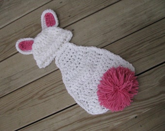 Crochet Newborn Bunny photo prop Newborn Photo Prop bunny beanie bunny photo prop crochet baby hat newborn bunny set newborn bunny prop
