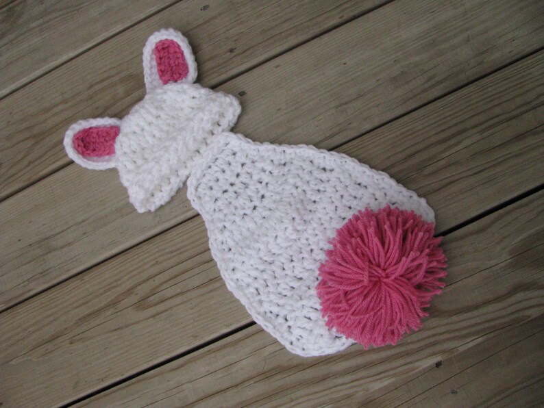 Crochet Newborn Bunny photo prop Newborn Photo Prop bunny beanie bunny photo prop crochet baby hat newborn bunny set newborn bunny prop image 1