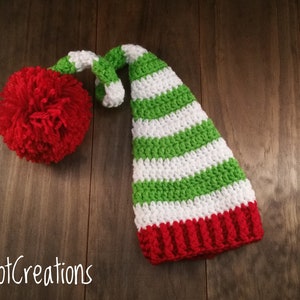 Christmas Gift Elf Costume Elf Hat Long Tail, Crochet Newborn Elf Hat, Christmas Elves, Elf Accessories, Elf Outfit, Christmas Gift, Elf Hat