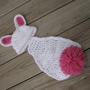 Crochet Newborn Bunny photo prop Newborn Photo Prop bunny beanie bunny photo prop crochet baby hat newborn bunny set newborn bunny prop image 3