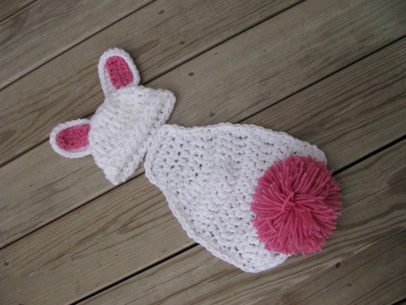 Crochet Newborn Bunny photo prop Newborn Photo Prop bunny beanie bunny photo prop crochet baby hat newborn bunny set newborn bunny prop image 3