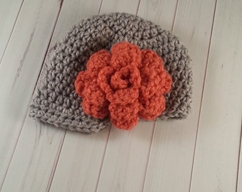 Toddler Hat, Baby Hat, Baby Girl Hat, Infant Girl Hat, Newsboy Flower Hat, Photo Prop, newborn newsboy hat, baby girl flower hat