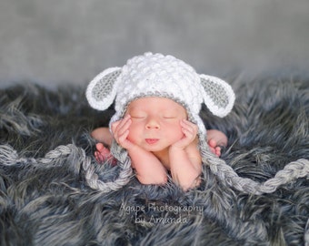 Baby newborn lamb hat costume