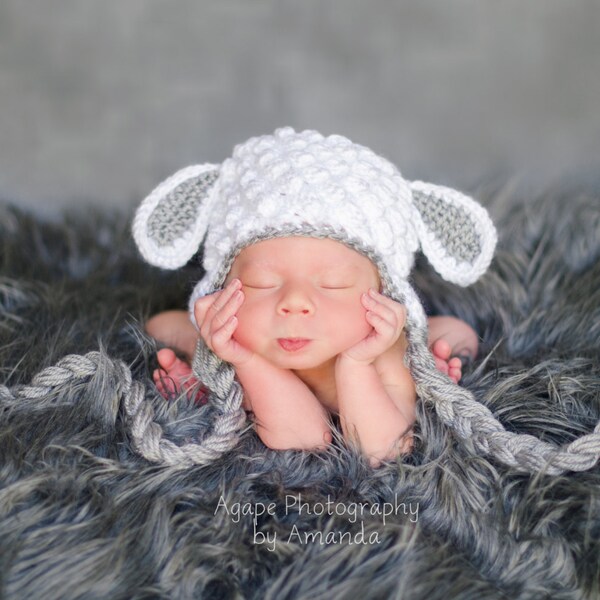 Baby newborn lamb hat costume