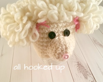 Crochet Puppy Hat, Crochet Dog Hat, Baby Girl Costume Outfit, Baby Animal Hat, Puppy Photo Prop, Crochet Animal Ears, Puppy Dog hat