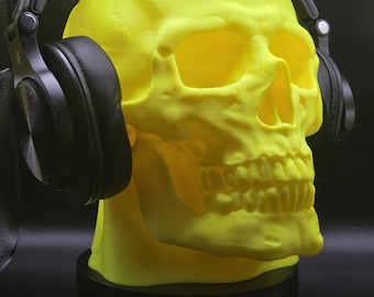 Supporto per cuffie a forma di teschio stampato in 3D – Decorazione gotica per la scrivania da gamer